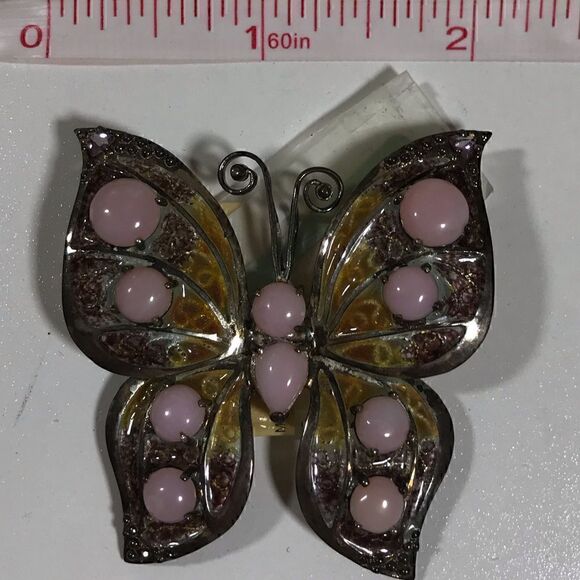 STERLING SILVER FILIGREE & Enamel brooch - Picture 2 of 14